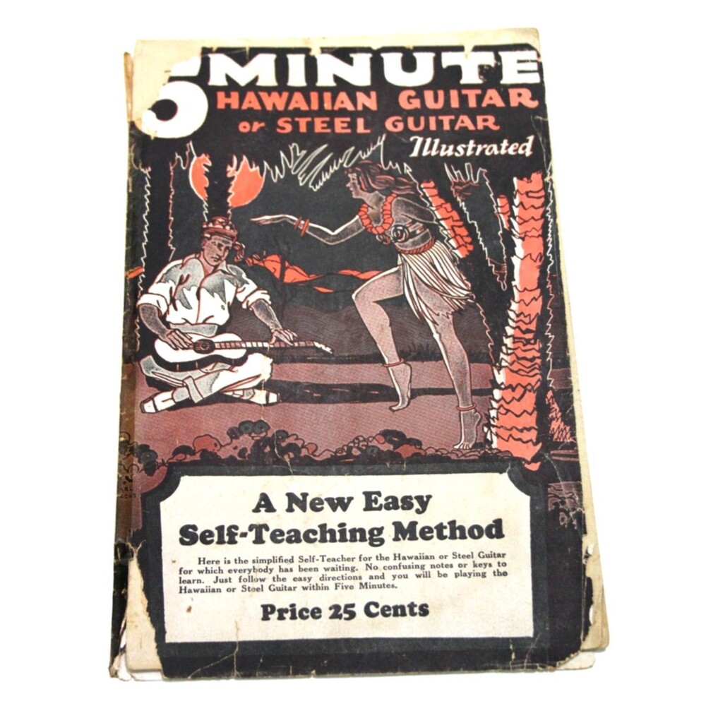 1925 Hawaiian Steel Guitar 5 Minute Self Teaching Songbook MM Cole Music Vintage